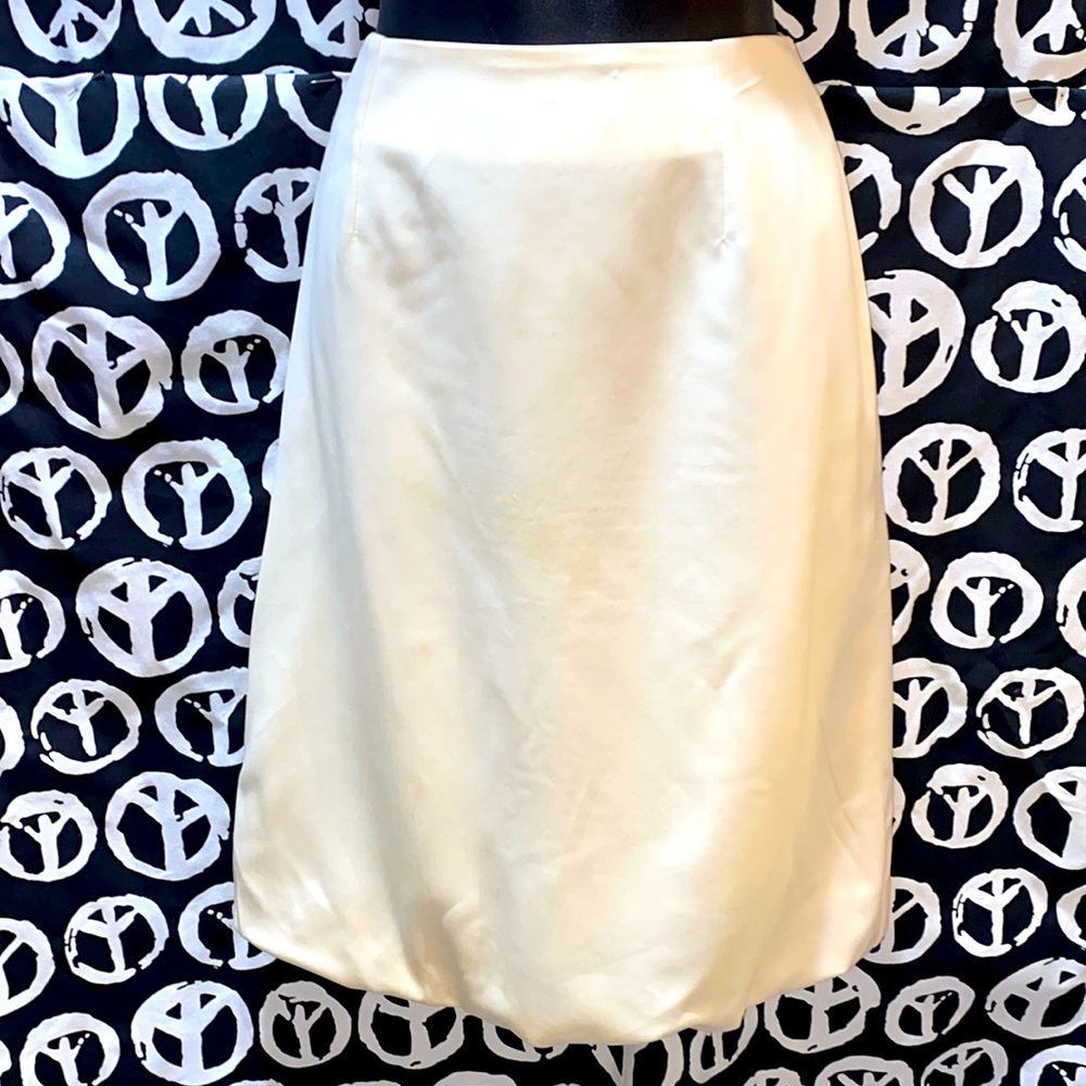 MIRI NY WOOL BLEND CREAM SUIT SKIRT LINED BALLOON HEM REAR ZIP SZ 6